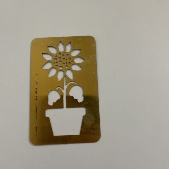 Lasting Impressions Set of 5 Brass Stencils Flowers Alphabet Christmas Holiday - Picture 3 of 12